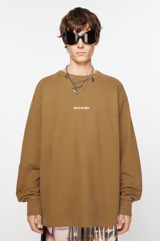 Stamp logo sweater Mud Beige Acne Studios R66LJ961 Apparel