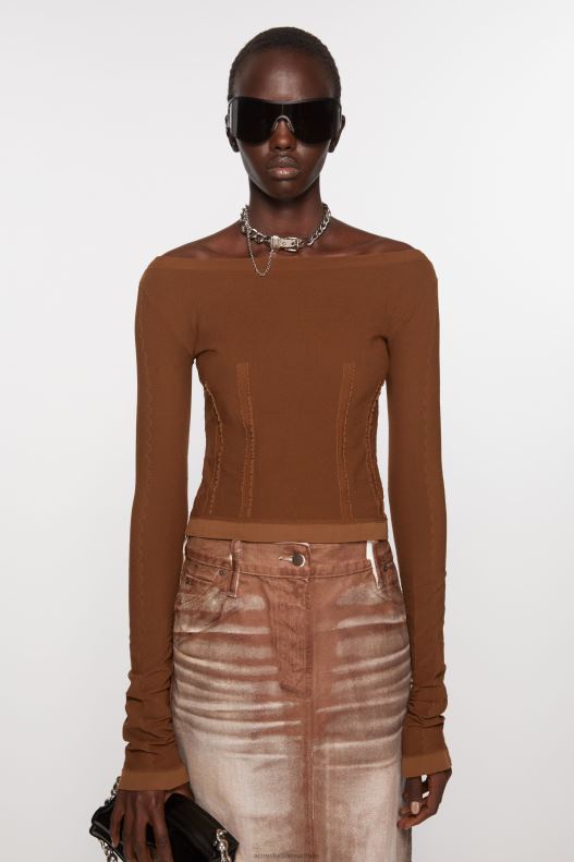 Long sleeve t-shirt Cognac Brown Acne Studios R66LJ372 Apparel