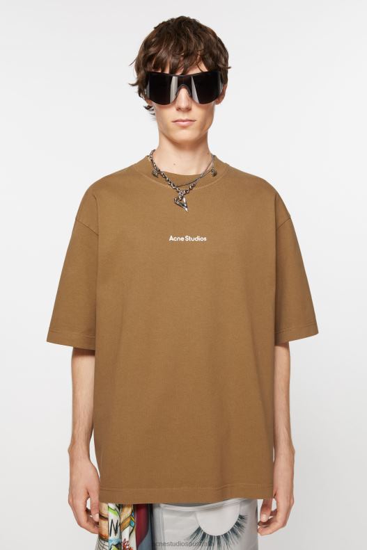 T-shirt logo Mud Beige Acne Studios R66LJ1089 Apparel