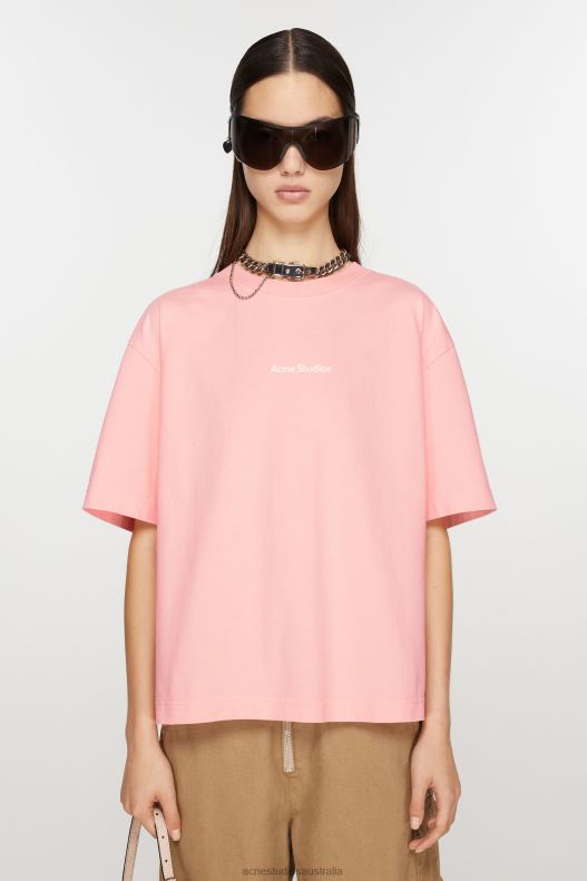 T-shirt stamp logo Pale Pink Acne Studios R66LJ362 Apparel