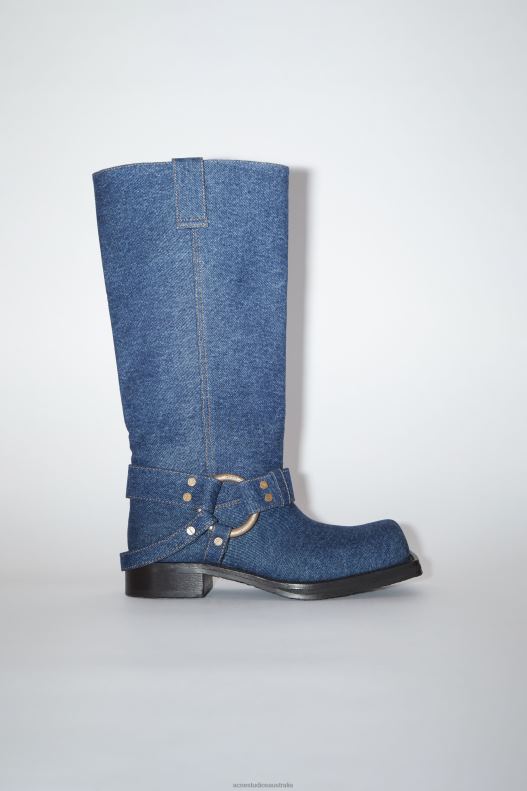 Denim buckle boots Blue Acne Studios R66LJ534 Footwear