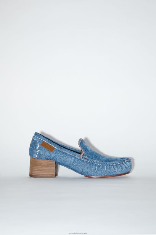 Heeled denim loafers Blue Acne Studios R66LJ537 Footwear