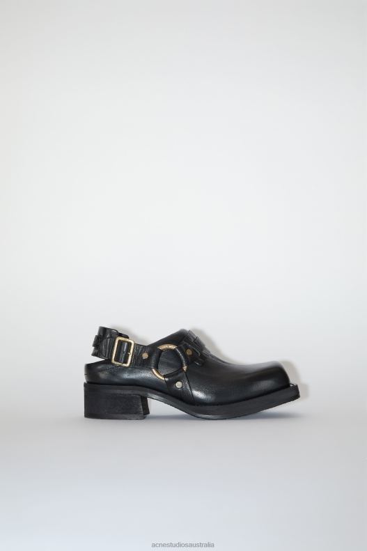 Leather buckle mule Anthracite Grey Acne Studios R66LJ551 Footwear